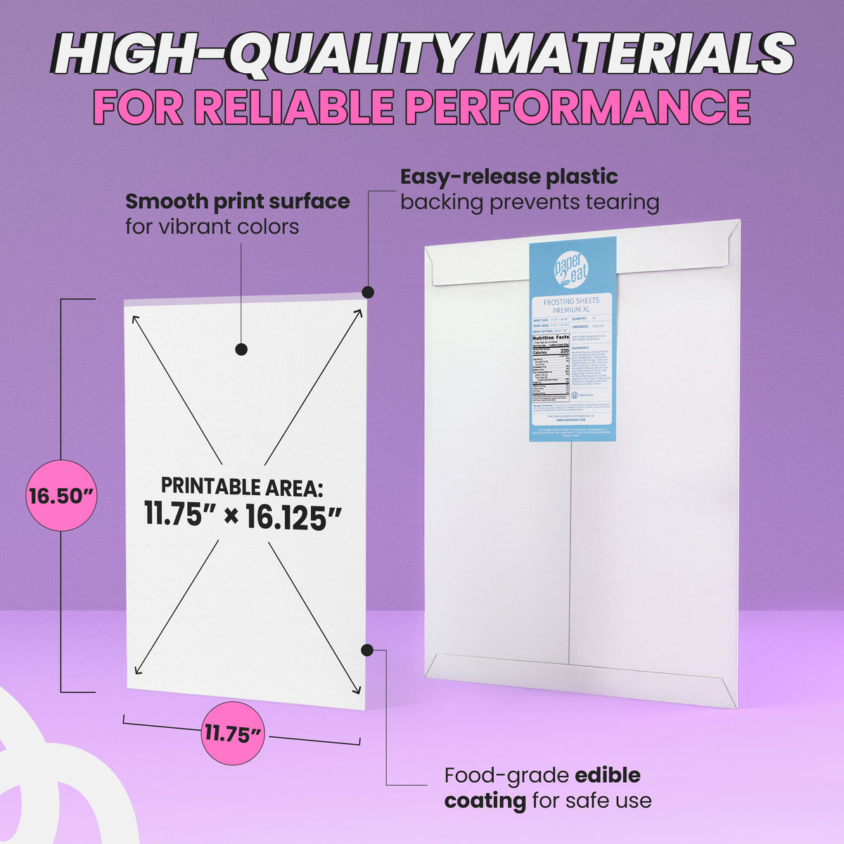 Frosting Sheets Premium XL 11.75" x 16.50" - 10 Count