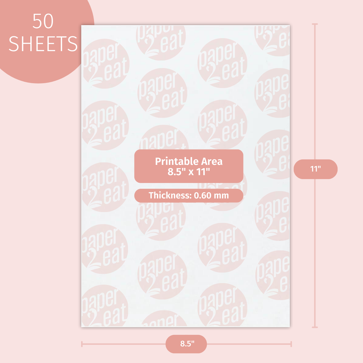 Wafer Paper Premium - 50 Count (0.60 mm)