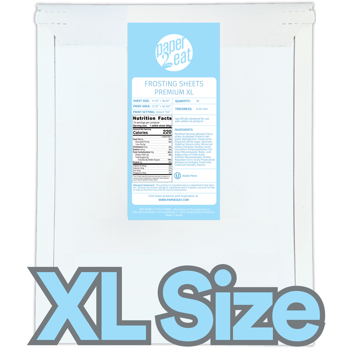 Frosting Sheets Premium XL 11.75" x 16.50" - 10 Count