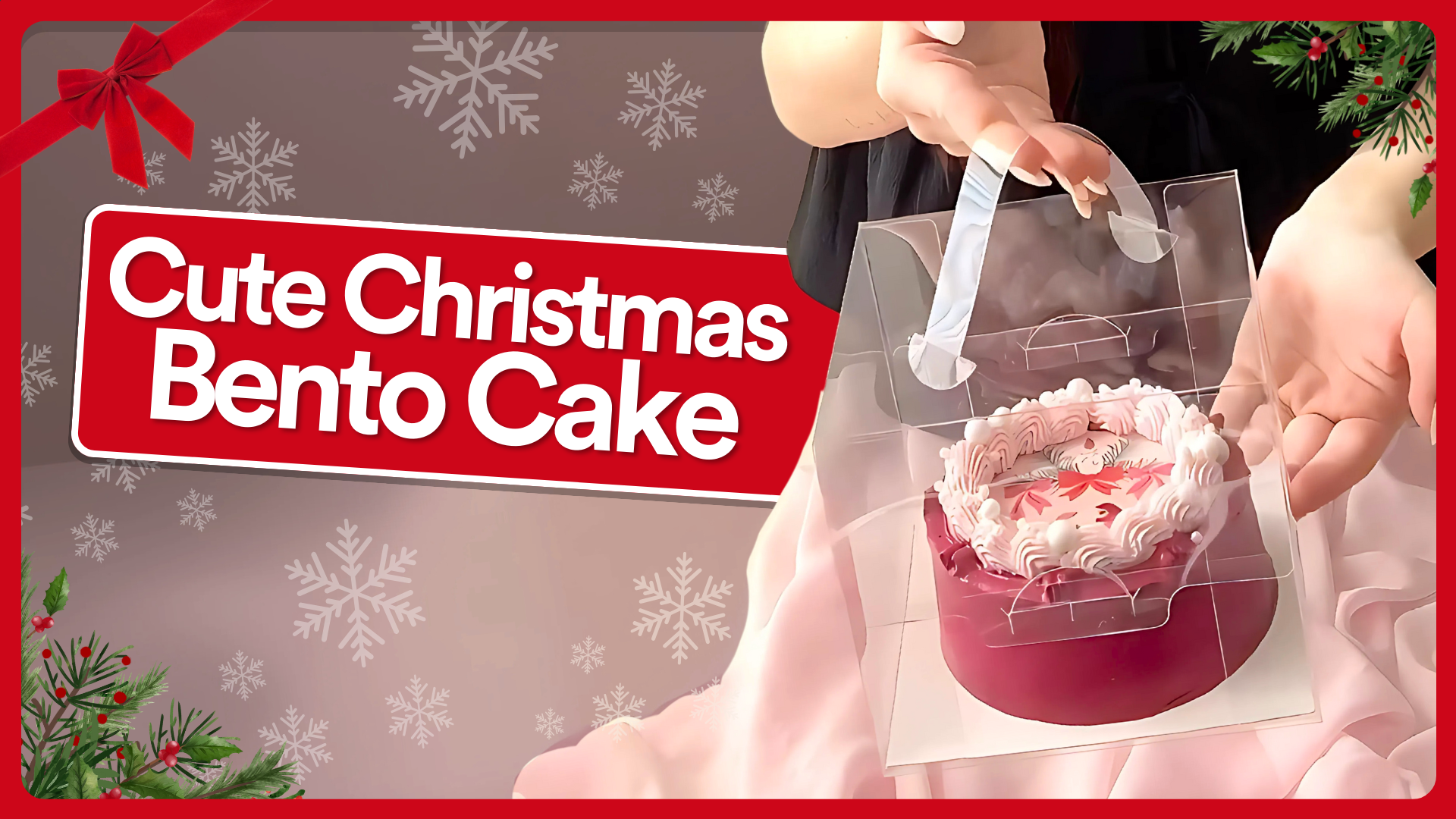 Decorating Cute Christmas Bento Cakes with Frosting Sheets