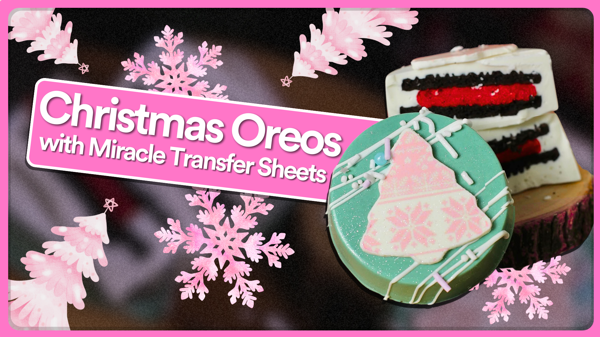 Decorating Christmas Oreos with Miracle Transfer Sheets