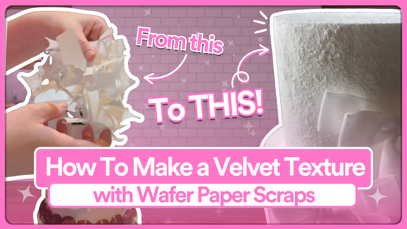 How to Make a Velvet Texture for Your Cakes with Wafer Paper Scraps