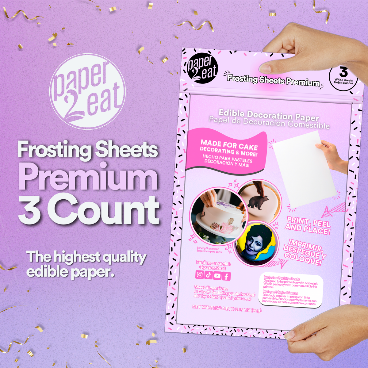 Frosting Sheets Premium 8.5&quot; x 11&quot; - 3 Count