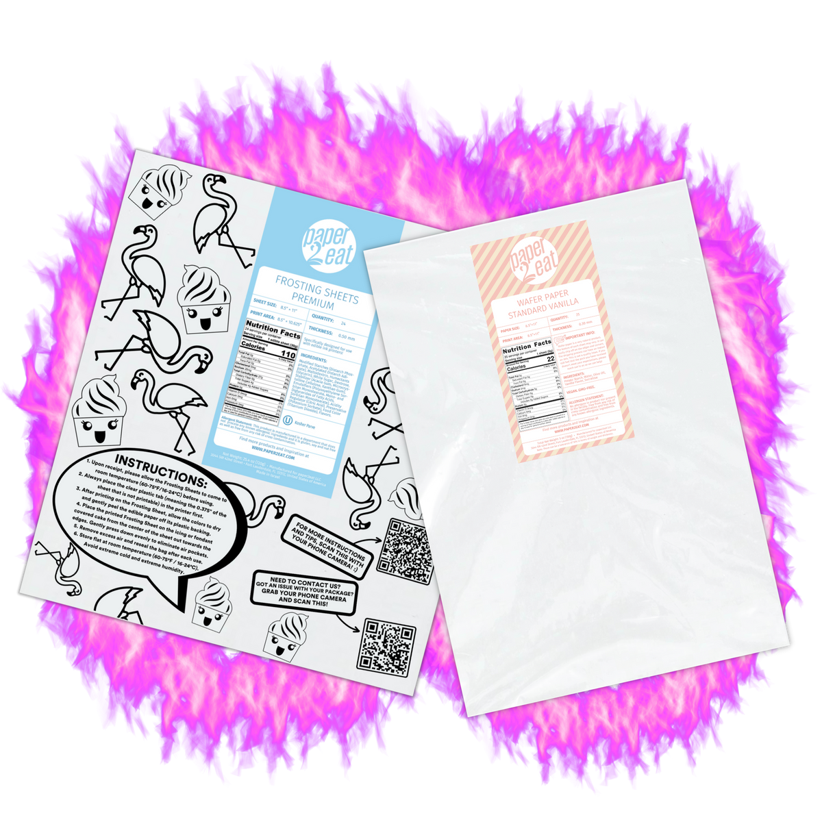 Burn-Away Cake Edible Paper Combo - Vanilla