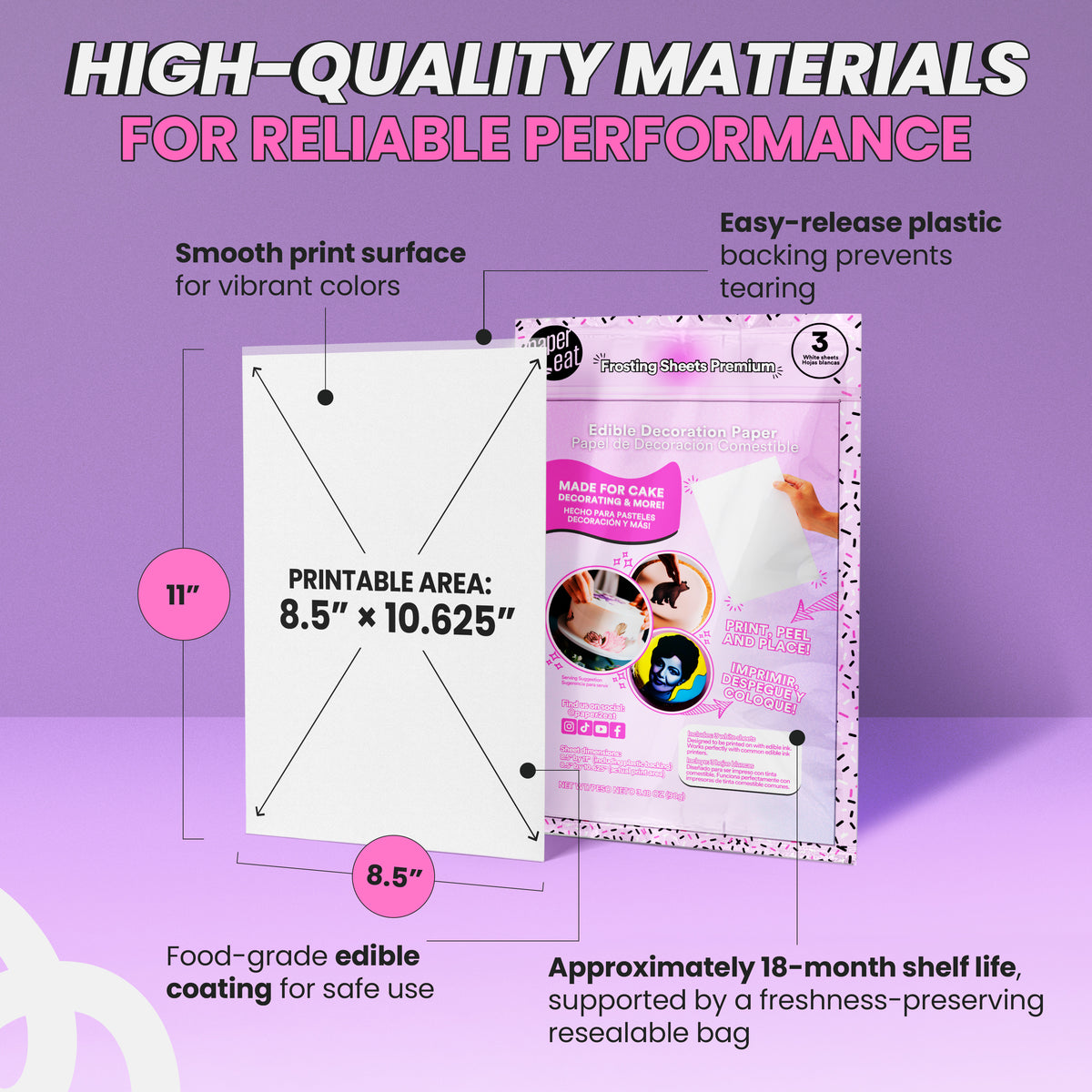Frosting Sheets Premium 8.5" x 11" - 3 Count