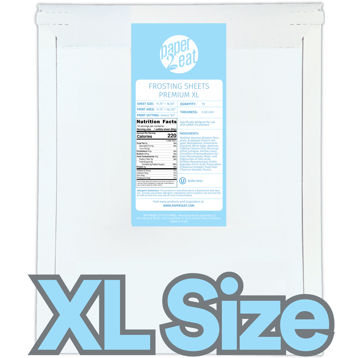 Frosting Sheets Premium XL 11.75&quot; x 16.50&quot; - 10 Count