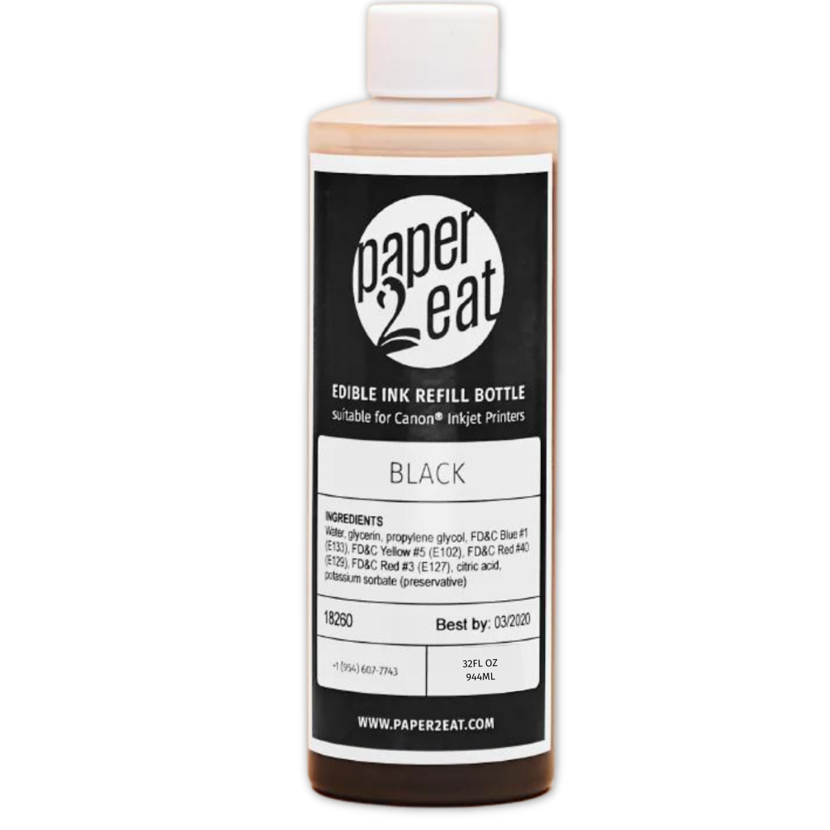 32 fl. oz. (944 ml) Black Edible Ink Refill Bottle