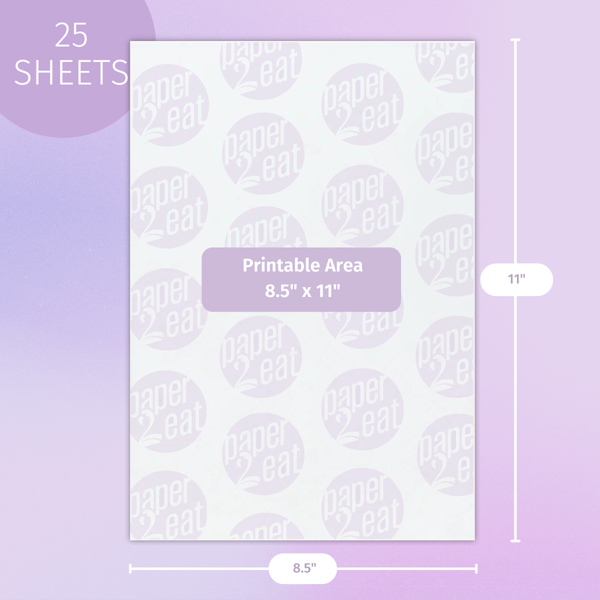 25 sheets/ transfer pack 8 x