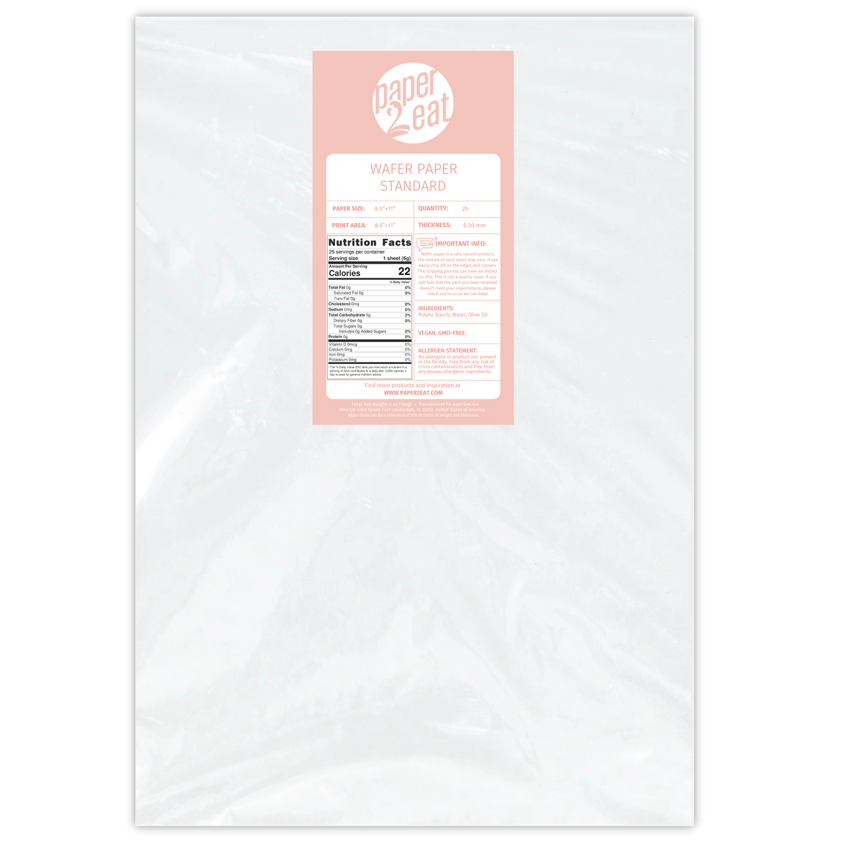 Wafer Paper Standard - 100 Count (0.30 mm)
